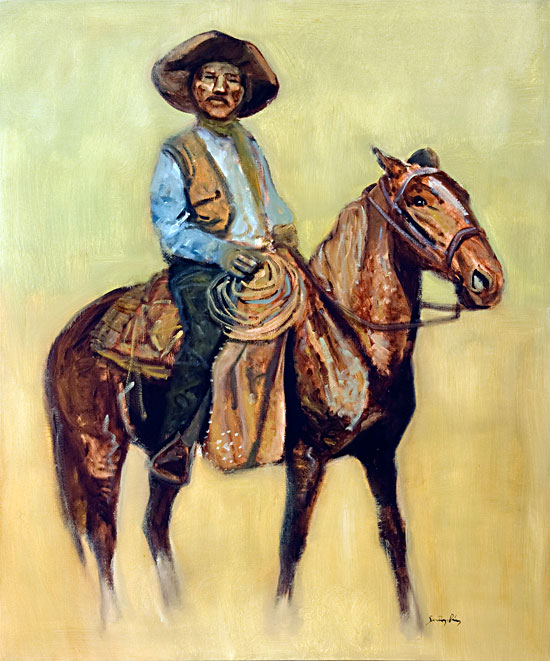 Bill Pickett, Bulldogger Santiago Perez - Paintings of the West