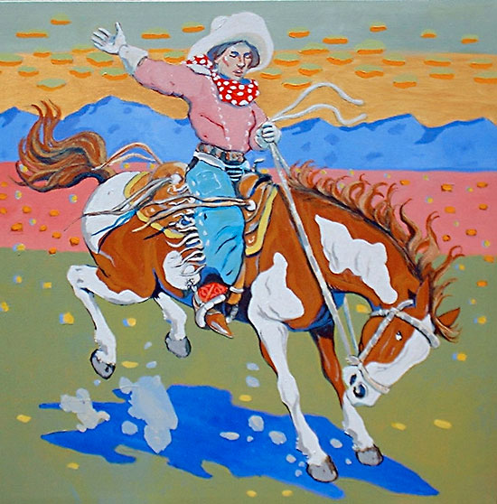 She Rode a Wily Pony Santiago Perez - Paintings of the West